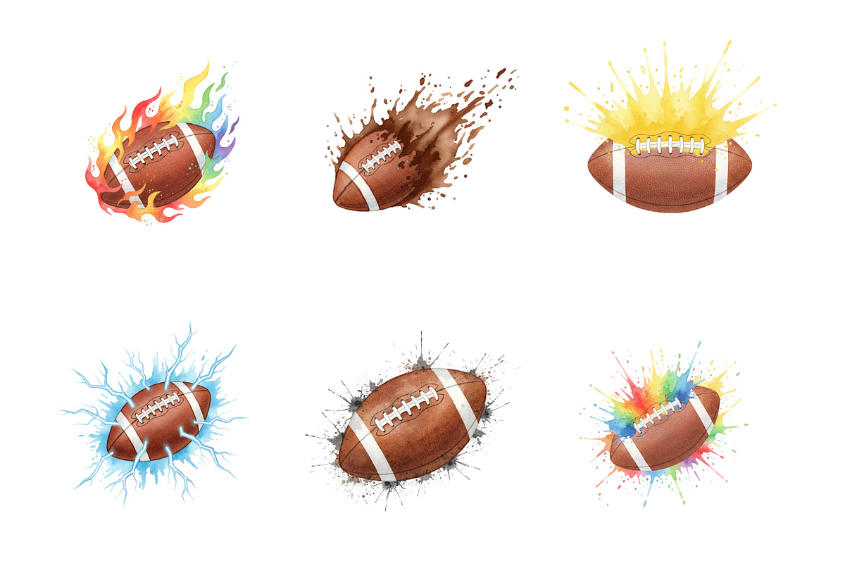 Splash American Football Ball PNG, an Illustration by SinaCreation (Photo 3 of 7)