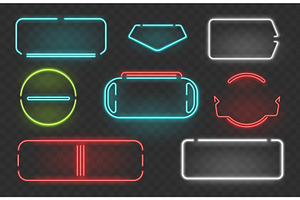 Realistic neon frames. Glowing, an Object Illustration by Vectorbuum