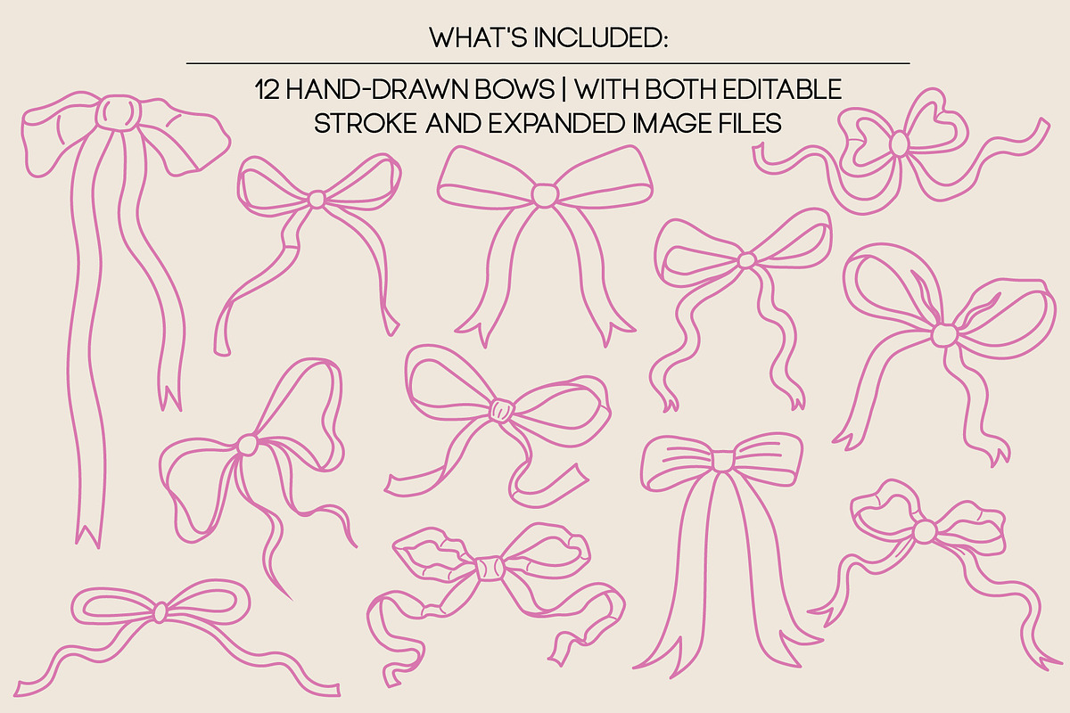 Ribbons & Bows Line Art Clipart, an Object Graphic by Ashley Katrina (Photo 2 of 4)