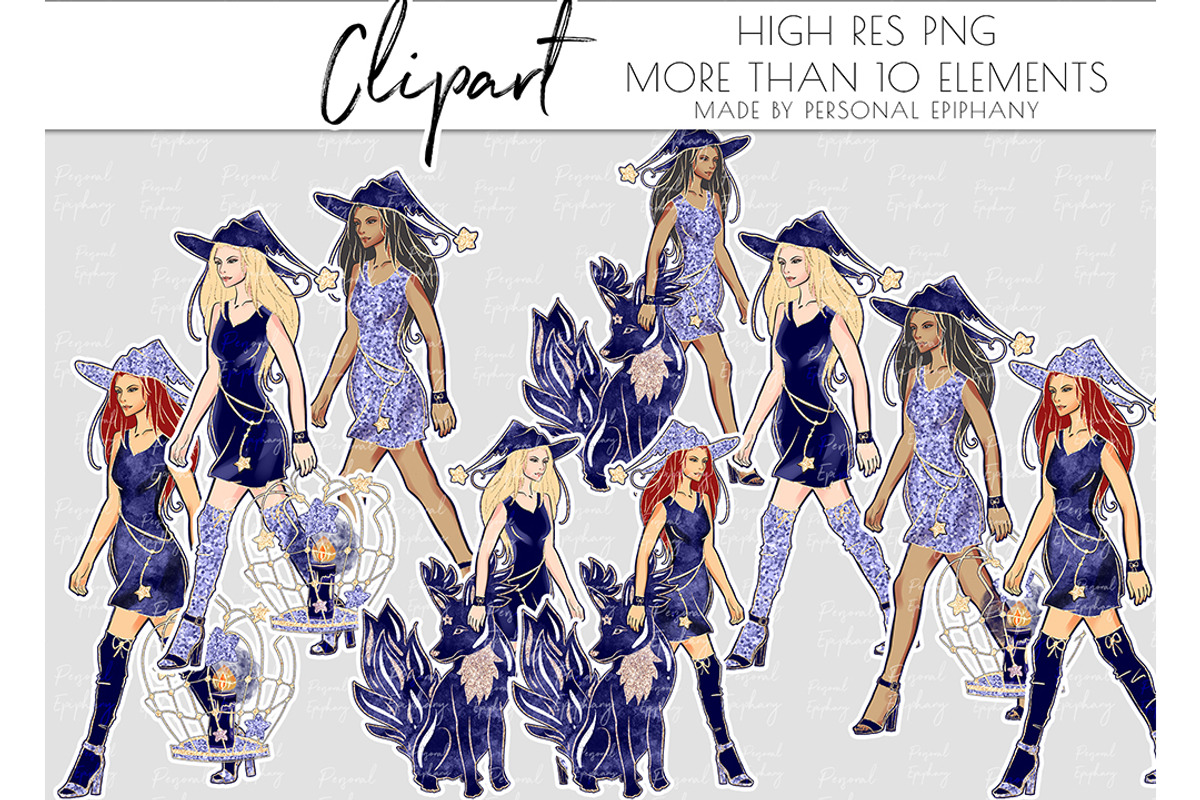 halloween clipart, navy witch beast, an Illustration by Personal Epiphany (Photo 3 of 3)