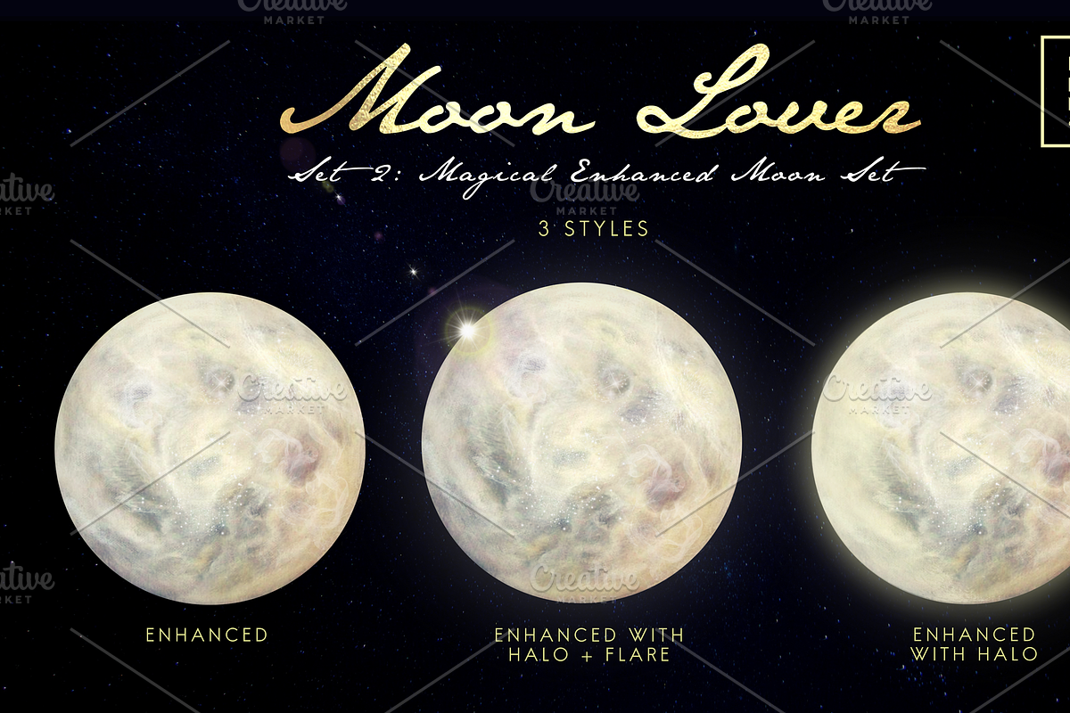 MOON LOVER MAGICAL MOON PNG OVERLAYS, an Object Graphic by Illumineer Media & Design (Photo 7 of 7)