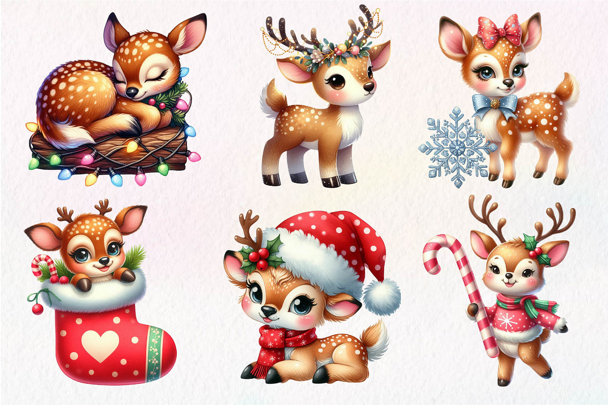 Christmas Cute Deer Sublimation, an Illustration by Dream Creation (Photo 6 of 7)