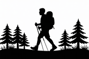silhouette hiker climbing a mountain, an Illustration by Amazin_art (Thumbnail 3 of 17)