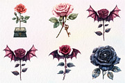 Gothic Roses Clipart, an Illustration by CreationArt (Thumbnail 2 of 9)