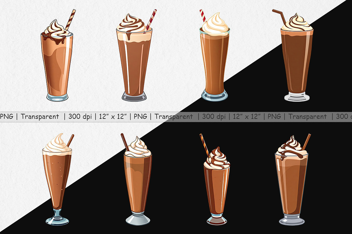 Chocolate Milkshake Clipart, an Object Graphic by Artnoy (Photo 2 of 5)