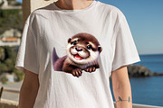 Watercolor Playful Otter Pups Subli, an Illustration by SVGArt (Thumbnail 5 of 8)