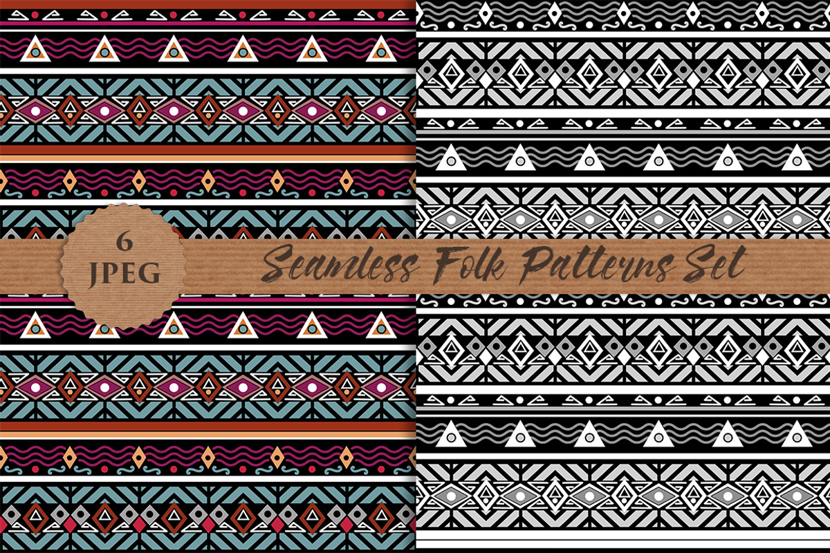 FOLK seamless paper prints pattern, a Pattern Graphic by Futurel