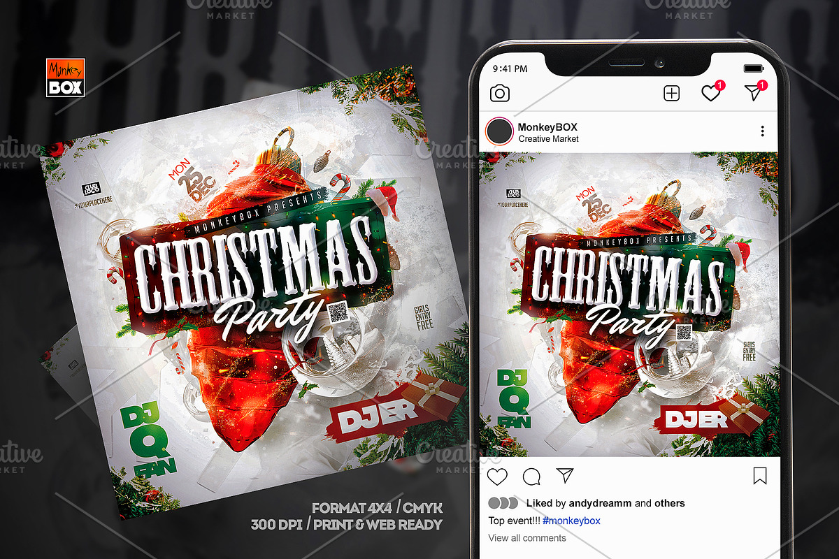 Flyer Xmas Party Template, a Flyer Template by MonkeyBOX (Photo 2 of 3)