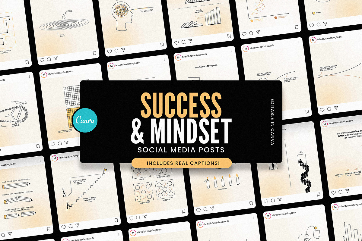Success & Mindset Instagram Posts, a Social Media Template by AndrewPixel (Photo 1 of 11)