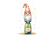 Watercolor New Year Gnomes Clipart, a Seasonal Illustration by Creative design (Thumbnail 2 of 7)