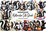 Watercolor Cute Skunk Clipart, an Illustration by DreamArtGraphic (Thumbnail 1 of 5)
