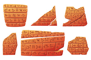 Ancient cuneiform. Sumerian writing, an Illustration by LadadikArt