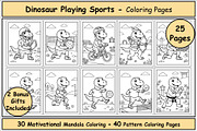 Dinosaur Sports Coloring Book, an Animal Illustration by Lamia Emad (Thumbnail 1 of 5)