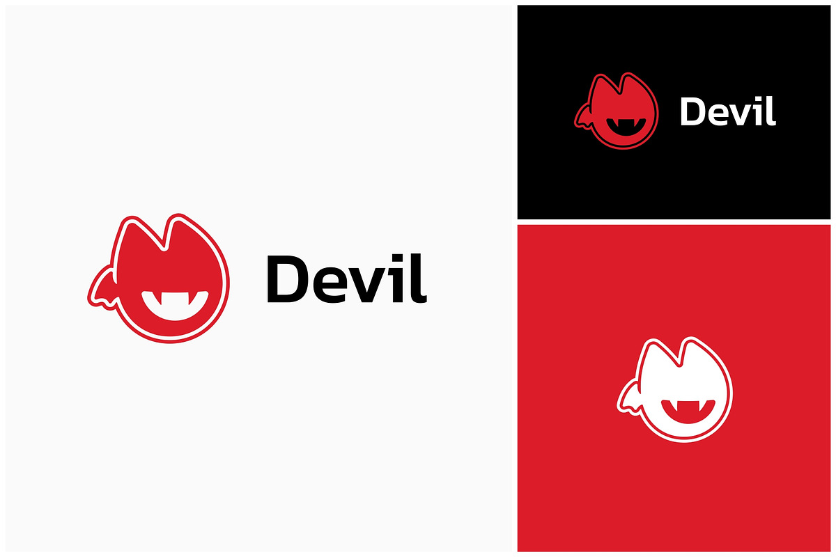 Ghost Spooky Red Devil Simple Logo, a Branding & Logo Template by ika trisiana