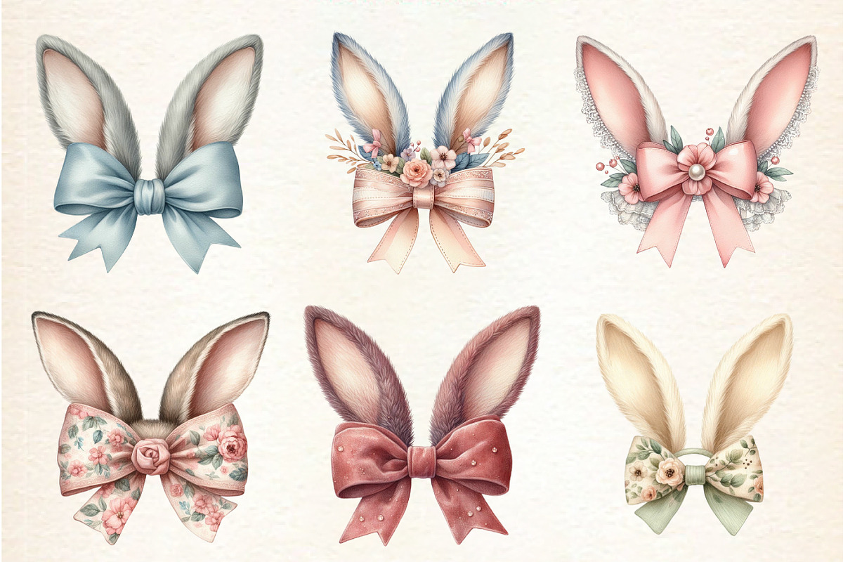Easter Bunny Ear Coquette Bow Clipar, an Illustration by DreamArtGraphic (Photo 4 of 4)