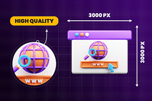 SEO And WEB 3d Illustration Icon Pa