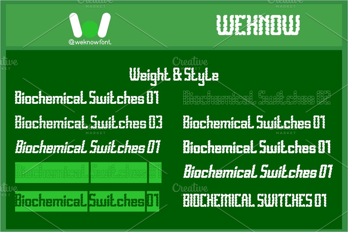 Biomechanical switches font, a Font by weknow (Photo 7 of 8)