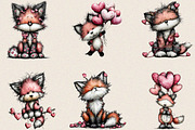 Valentine Valentine Fox Clipart Bund, an Illustration by SVGArt (Thumbnail 2 of 8)