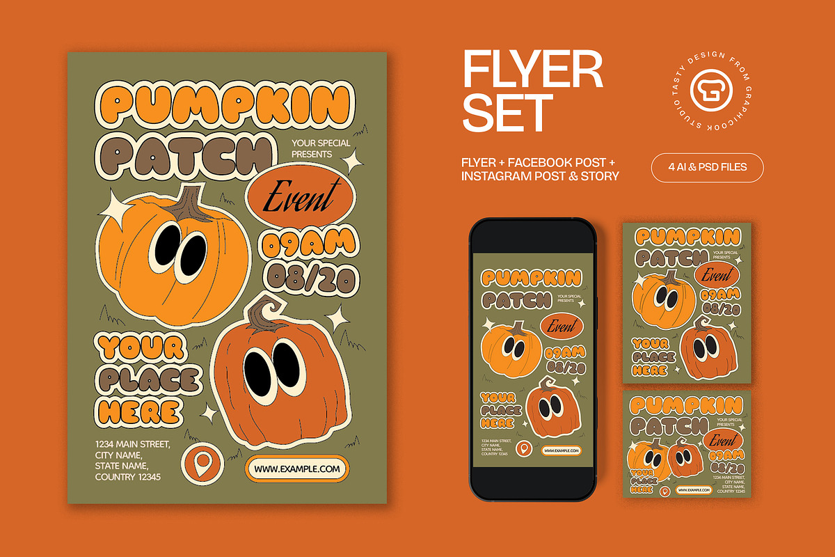 Pumpkin Patch Event Flyer, a Flyer Template by graphicook (Photo 1 of 3)