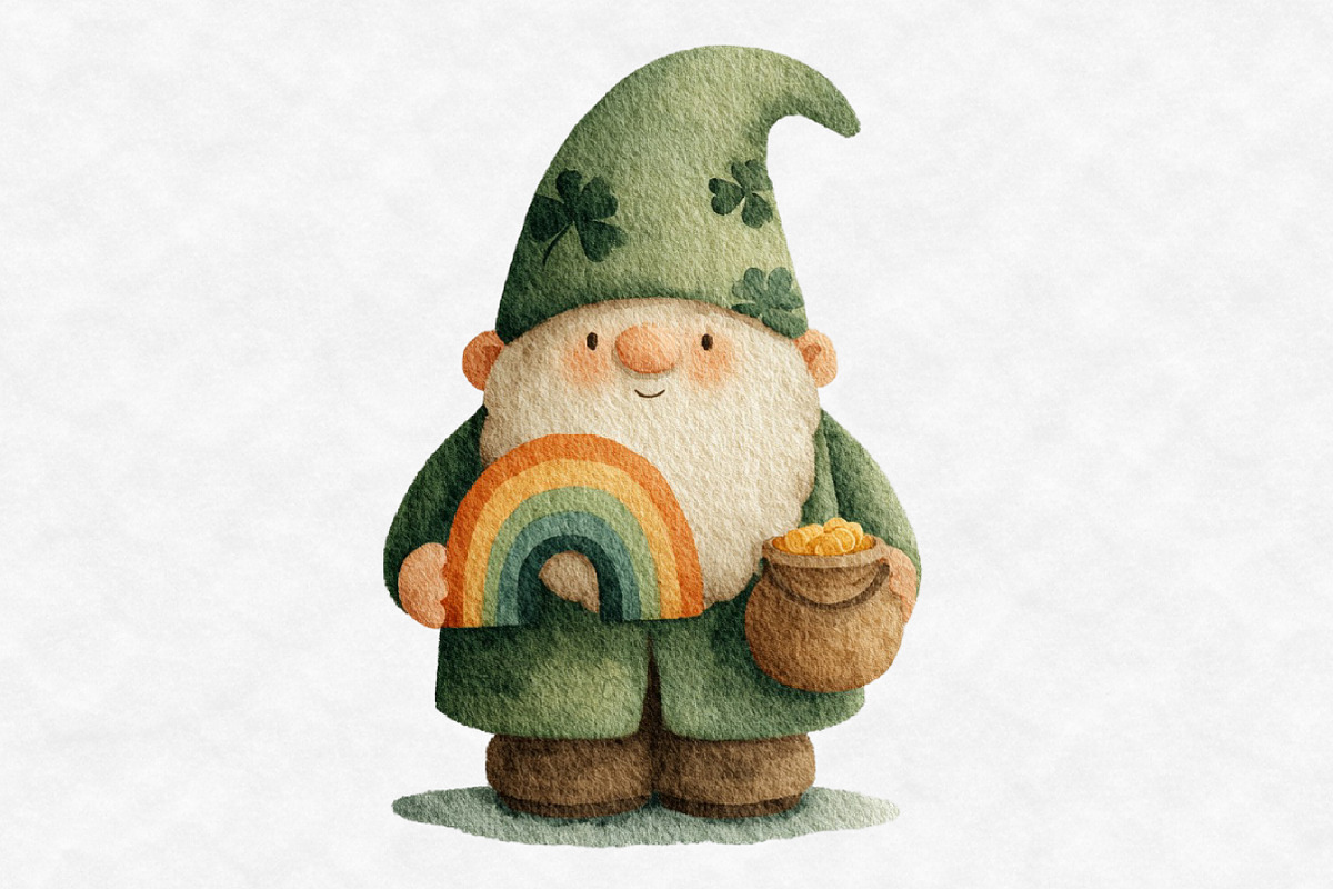 St Patrick’s Day gnome clipart, an Illustration by Designworld (Photo 5 of 6)
