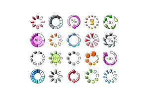 Loading bars and progress icons, an Object Graphic by pikepicture