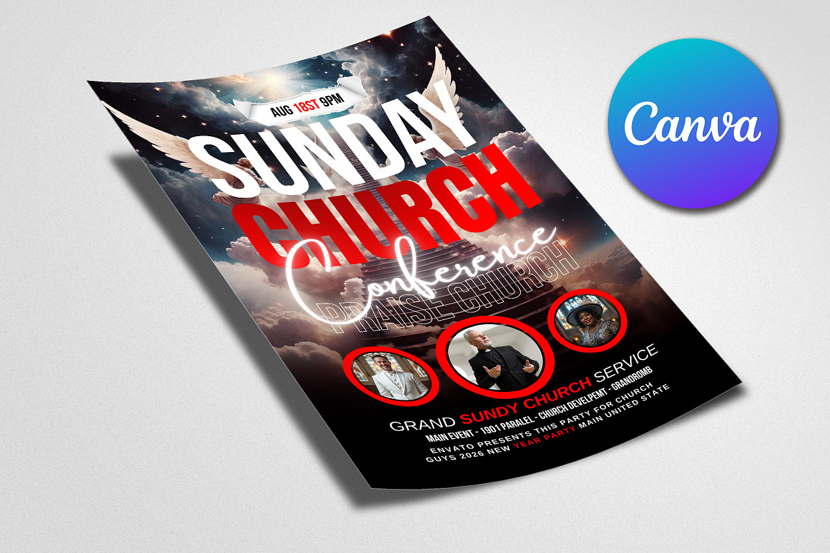 Sunday Prayer Church Flyer, a Flyer Template by Psd Templates (Photo 3 of 3)