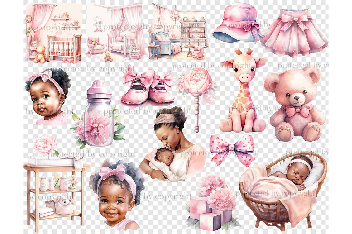 Baby Girl Sublimation Set, a Person Illustration by GlamArtZhanna (Photo 5 of 5)
