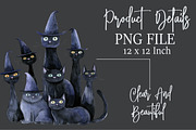 Quirky Black Halloween Cats Clipart, an Illustration by Rose Art (Thumbnail 4 of 4)