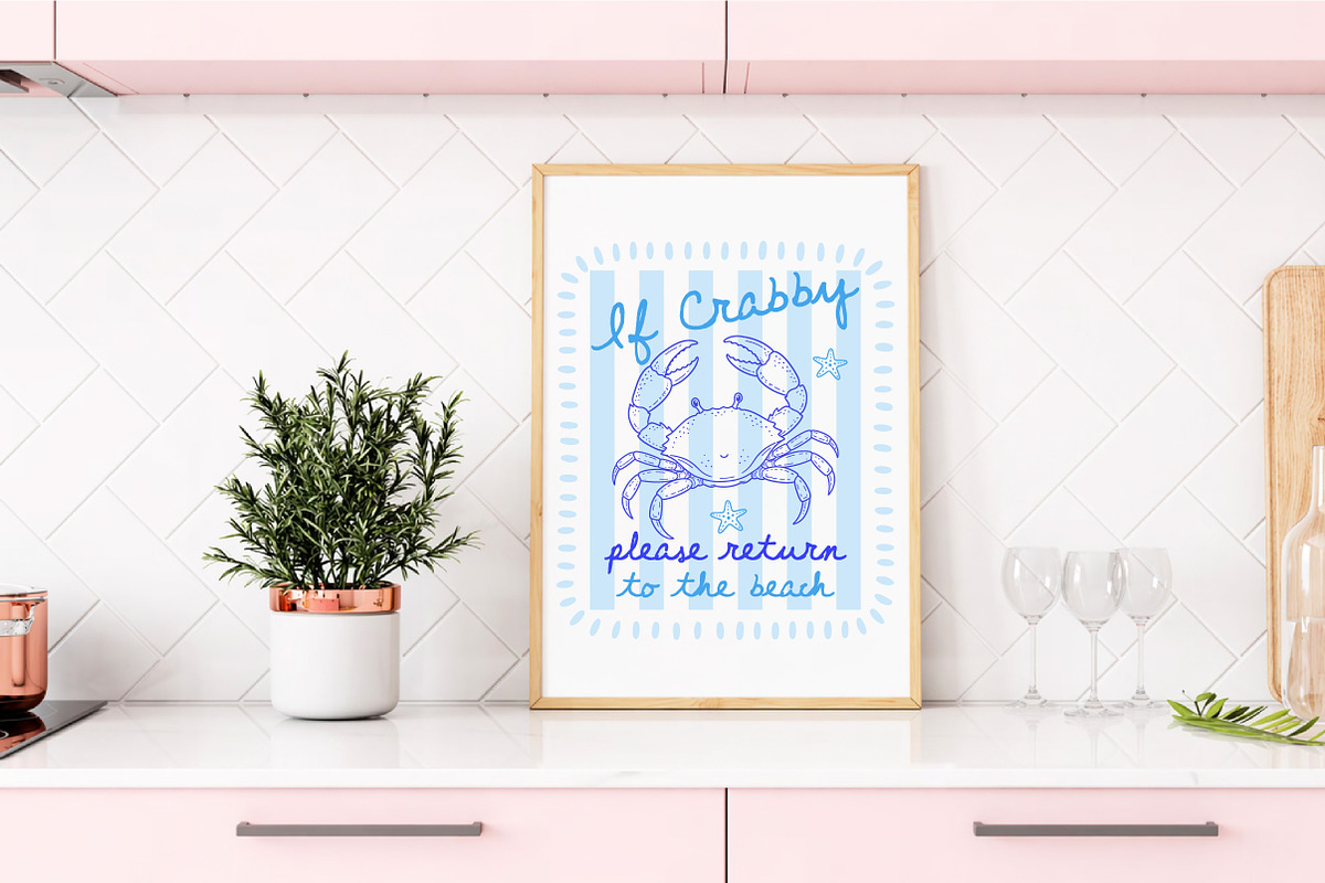 If Crabby Please Return to the Beach, a Seasonal Illustration by Libby Wishes (Photo 3 of 5)