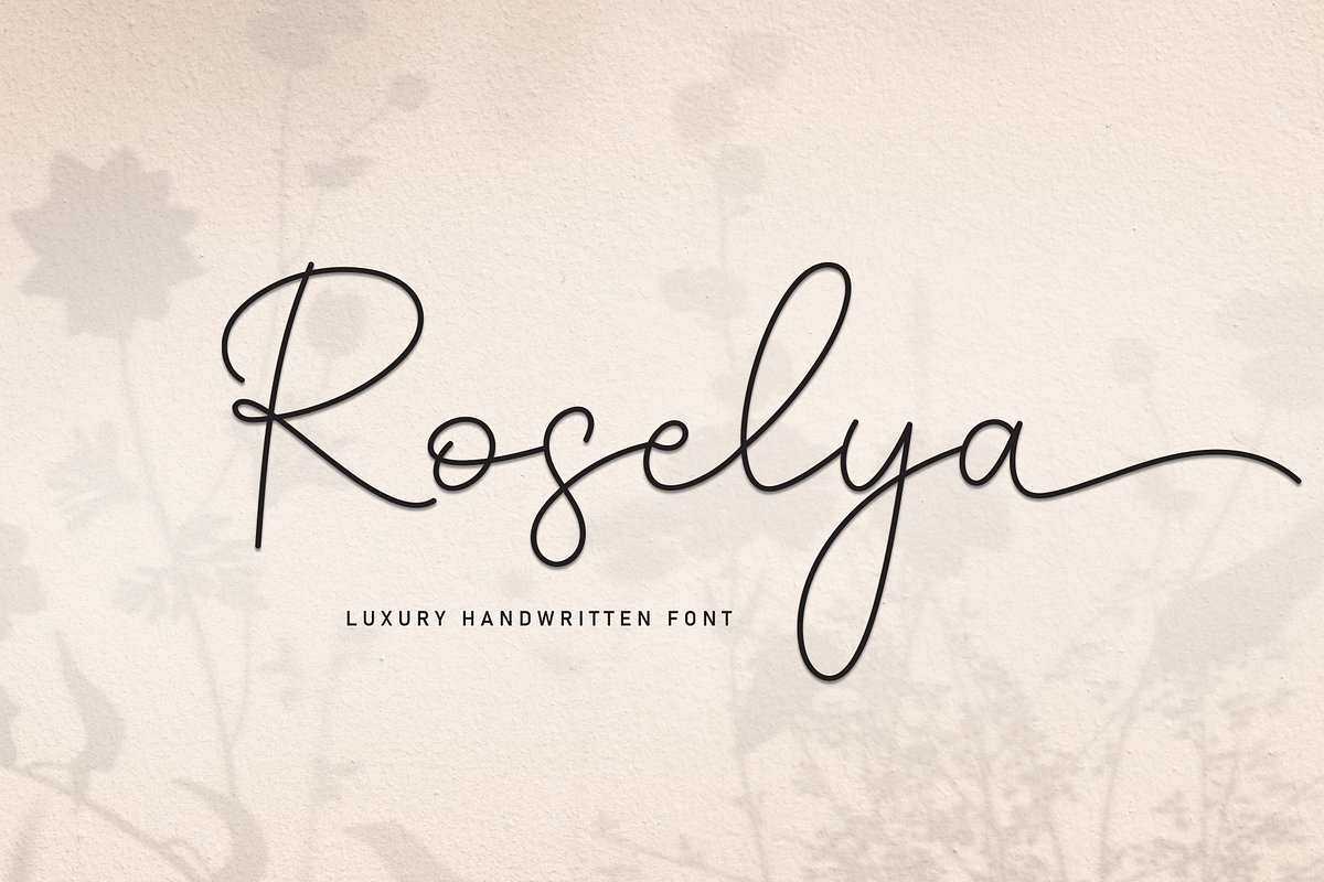 Roselya | Script Font, a Handwritten Font by Scratchones (Photo 1 of 8)