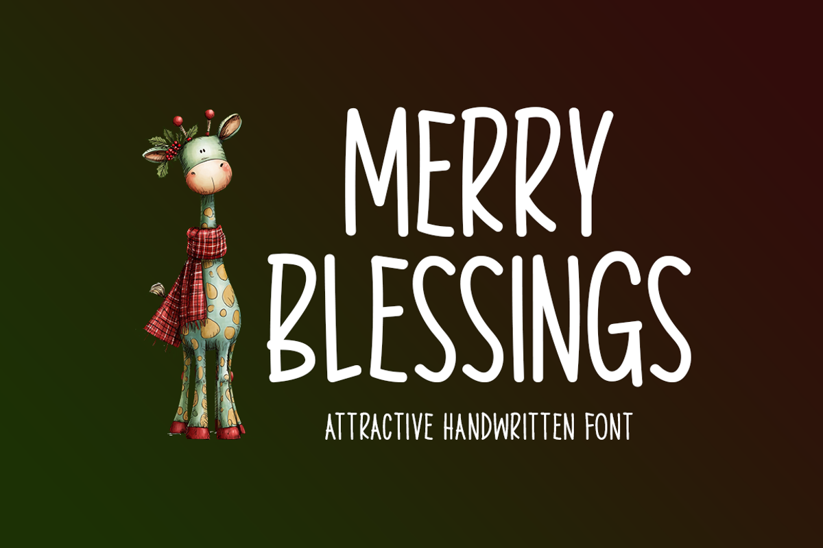 Merry Blessings Typeface, a Handwritten Font by Seemly Fonts (Photo 1 of 6)