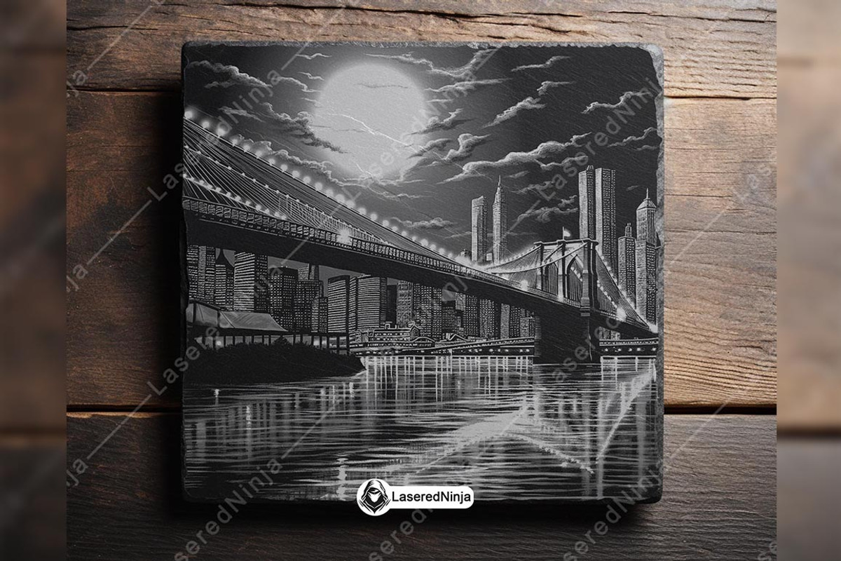 Brooklyn Bridge River NYC Landscape, a Background Graphic by LaseredNinja (Photo 2 of 7)