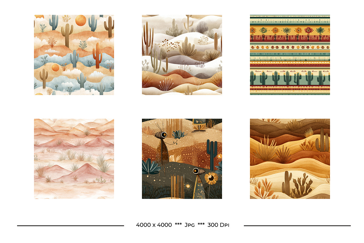 Desert Retro Art Style Patterns, a Pattern Graphic by karenfoleyphoto (Photo 6 of 13)