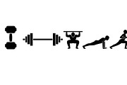 Fitness Workout Silhouette Icon Set, an Illustration by musafir_fashion (Thumbnail 22 of 51)