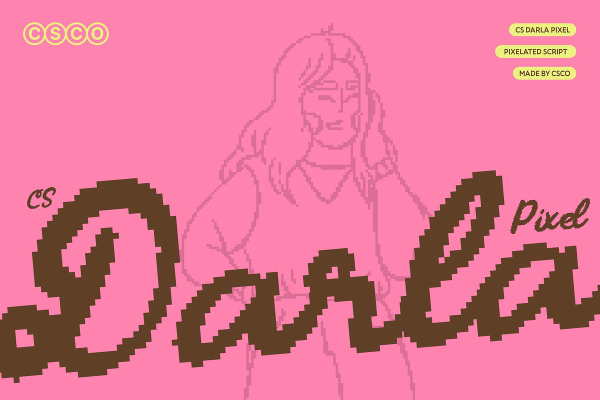 CS Darla Pixel, a Script Font by Craft Supply Co. (Photo 1 of 8)