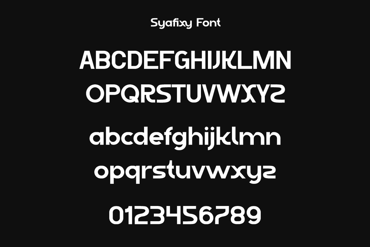Syafixy - Ligatures Logo Font, a Sans Serif Font by Iqsiart Studio (Photo 6 of 14)