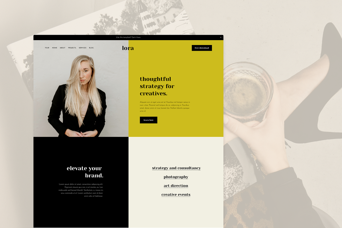 Squarespace Template: Lora, a Squarespace Template by Applet Studio