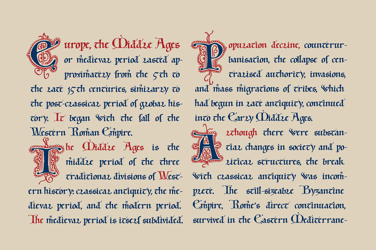 Mainz manuscript 2 fonts set, a Blackletter Font by kaer_shop (Photo 4 of 14)