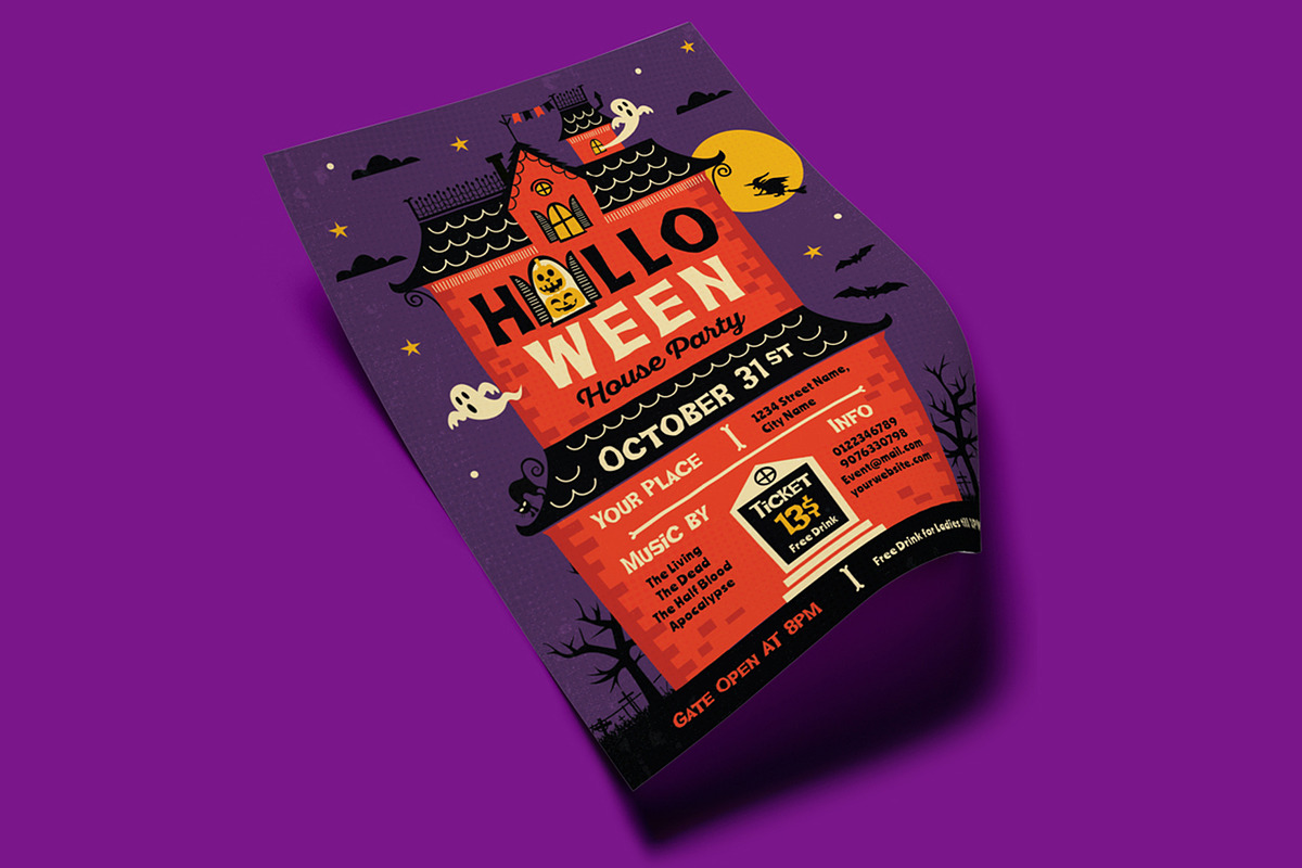 Halloween Party Flyer, a Flyer Template by Totem Design Studio (Photo 4 of 7)