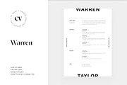 Warren | CV / resume template, a Resume Template by CV house (Thumbnail 1 of 8)
