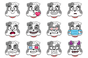 Bulldog Emoji Set, an Animal Illustration by Cartoon Shop (Thumbnail 4 of 10)