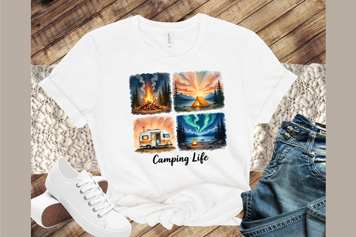 Brushstroke Camping Sublimation PNG, an Illustration by Sublimation Artist (Photo 9 of 9)