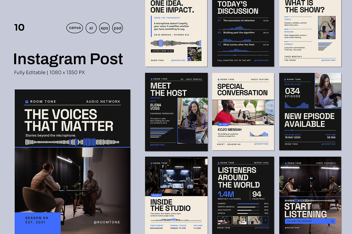 Podcast Social Media Instagram, a Social Media Template by Pitchlook.Studio (Photo 1 of 3)