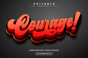 Courage 3D Editable Text Effect