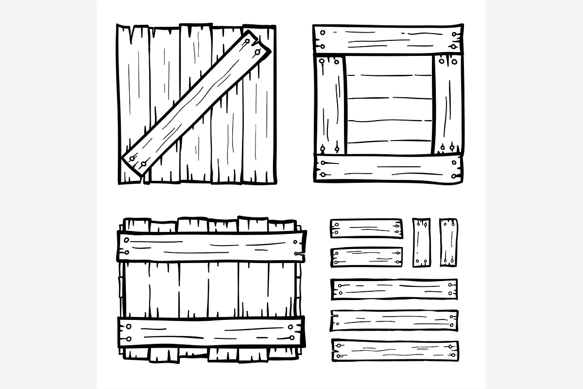 Wooden planks DIY 10 elements set, an Object Graphic by separisa