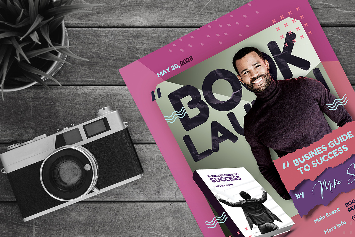 Book Launch Flyer Template, a Flyer Template by Satgur Graphic Design (Photo 6 of 7)