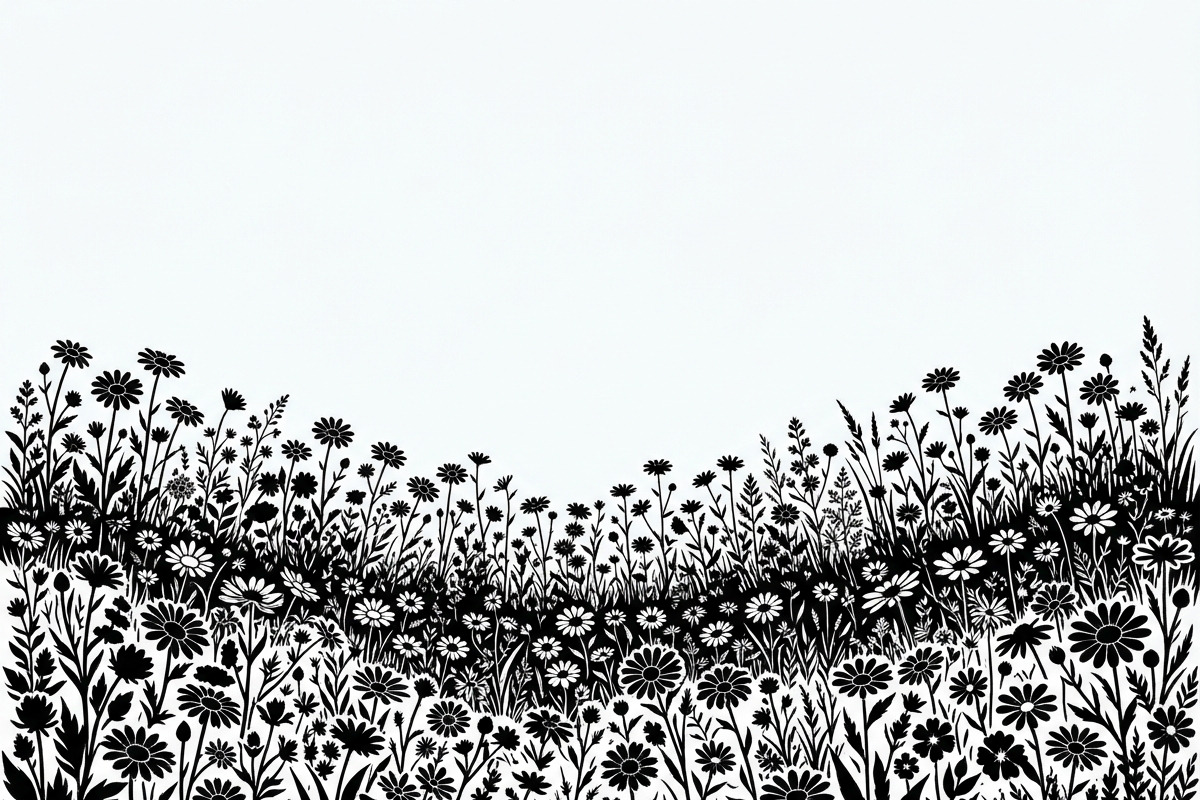 60 Daisy Flower Field Silhouette, a Seasonal Illustration by Amazin_art (Photo 30 of 36)