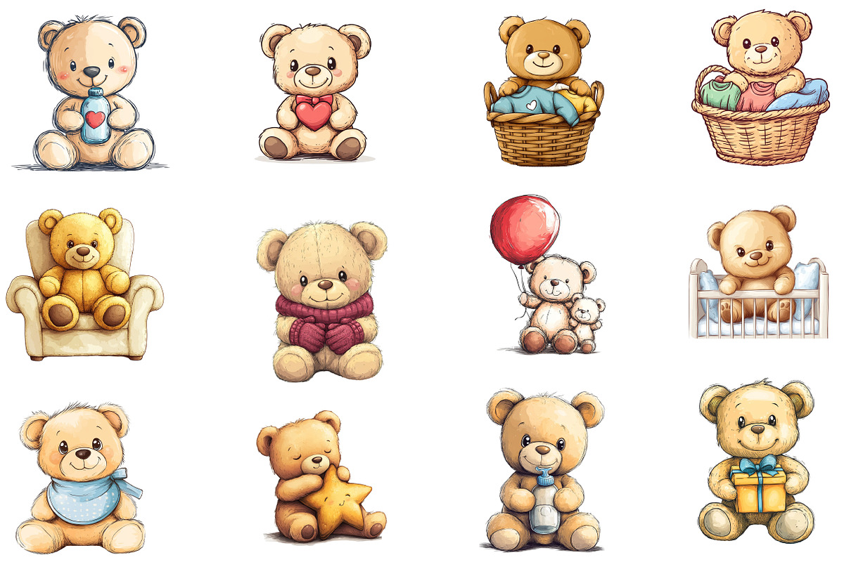 Baby Teddy Bear Clipart, an Illustration by Designworld (Photo 3 of 5)