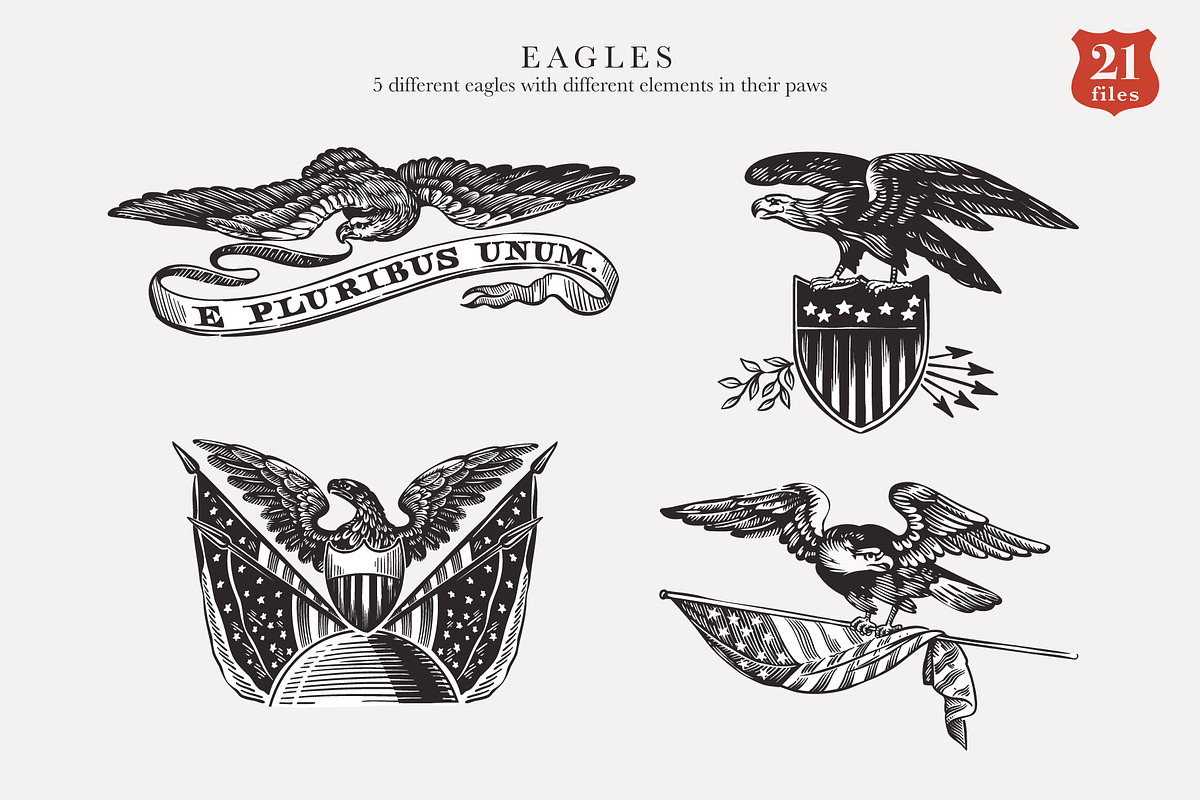 USA history & 4th of July vector set, a Decorative Illustration by kaer_shop (Photo 6 of 14)