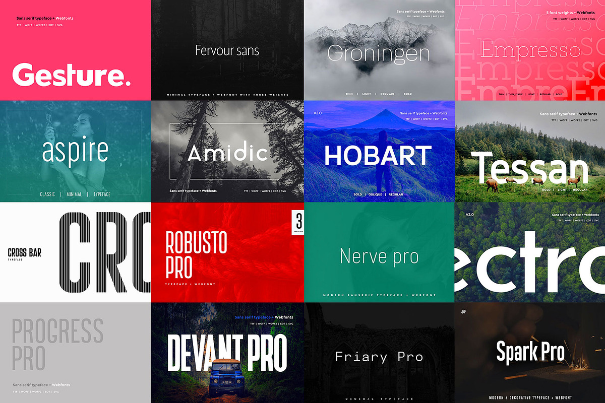 Best Selling 16 Webfonts. - 16 in 1 preview 2